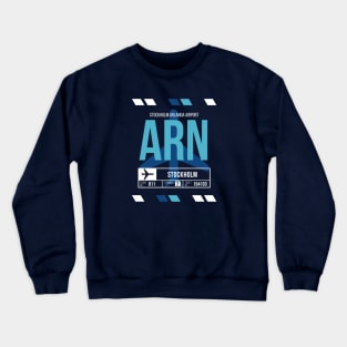 Stockholm (ARN) Airport Code Baggage Tag Crewneck Sweatshirt